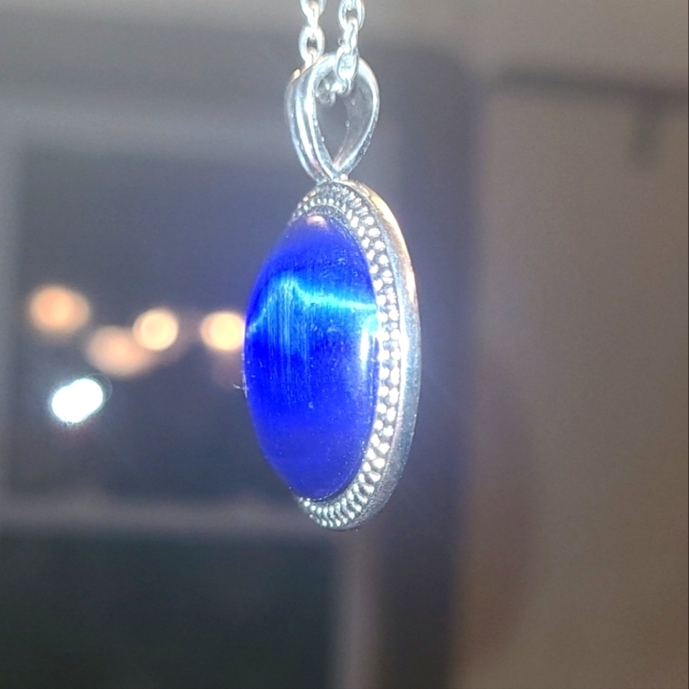 Sapphire Blue Natural or Synthetic Necklace by Tabi
